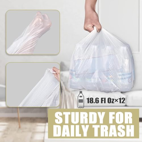 Small Trash Bags 4 Gallon - 100 Count 4 Gallon Trash Bag, Small Garbage Bags for Office Bedroom Bathroom Trash Bags, White 4 Gal Small Trash Can Liners - style: 4 Gallon-100 Count