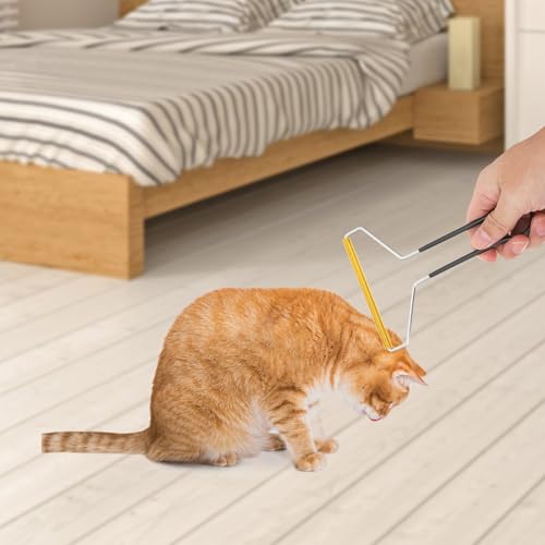 Angoily 2pcs Pet Hair Remover Lint Roller Clothes Hairball Cleaner Stainless Steel Manual Scraper for Furniture Carpet Coat Cleaning Tools
