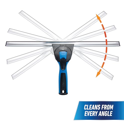 Unger Professional Connect and Clean 18” Swivel Window and Glass Cleaning Squeegee with EZ Change, Large Surfaces with Streak-Free Results, Swiveling Head for Corners and Edges, Rubber Replacement - size: 5", style: Swivel Squeegee II