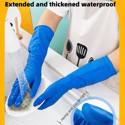Long Nitrile Disposable Gloves Extended Cuff 16inch Latex-Free Blue Household Kitchen Cleaning Dishwashing 50PCS - color: Blue, size: Small
