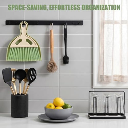 6 Pcs Small Dustpan and Brush Set, Whisk Broom Dust Pan with Handle, Nesting Tiny Dust Pan with Brush Mini Hand Broom and Dustpan Set for Cleaning Home, Classroom, Countertop, Keyboard, Car & Pet Nest