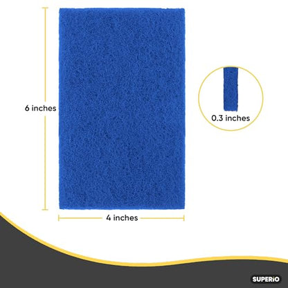Superio Heavy Duty scouring Pads Non-Scratching Scrubber, Non-Scratch Cleaning Scrub Pads, Eco-Friendly Reusable Kitchen Scrubbing Pad, Great for Non-Stick Cookware