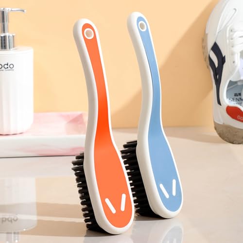 Soft Bristle Scrub Cleaning Brush Stain Remover Brush Fabric Cleaning Brush Laundry Brush Small Scrub Brush Cleaner Household Cleaning Brushes for Carpet, Clothes, Bathroom,Sneaker-2 Pack (Gray) - color: Gray