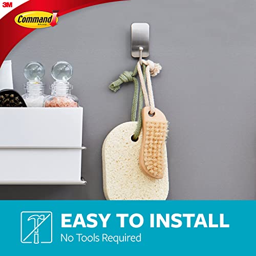 Command BATH33-SN-ES Bath Hooks, Satin Nickel, 4 Count - color: Satin Nickel, size: 4 Pack