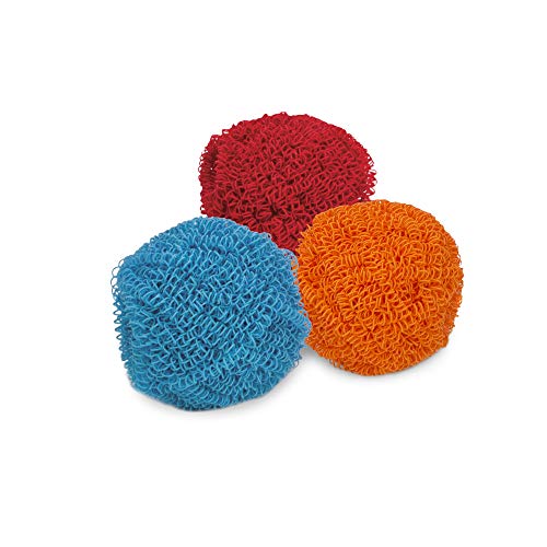 HIC Kitchen Scouring Pad and Dish Scrubbers, Scratch Resistant and Non-Stick, Set of 3, Assorted - size: Set of 3, style: Polyester Scouring Pad