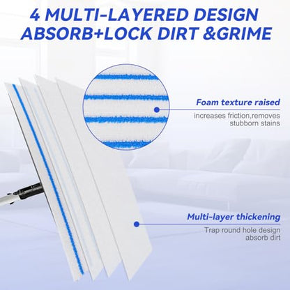 Replacement Disposable Microfiber Pad Fit for Rubbermaid Quick Connect Mop System - 30 Pack Wet & Dry Commercial Cleaning Refills with Scrubbing/Scouring Stripes Fit for Any Flat System 17 and 18 Inch - color: 18 Inch-30pack-blue&white-disposable