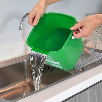 Matthew Red&Green&Blue Detergent and Sanitizing Cleaning Bucket 6 Quart Cleaning Pail,Set of 3 Square Containers,Built-In Spout w/Handle,Wash Rinse Sanitize Handwash Bucket,Incl.3Pcs Microfiber Cloths - color: Red&green&blue, size: 6 Quarts-3Pack
