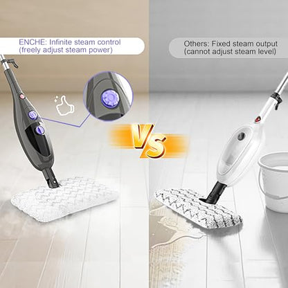 12 in 1 Steam Mop,Detachable Handheld Steam Cleaner for Hardwood Floors, Tile, Carpet, Clothes, Windows & Furniture, Lightweight Floor Steamer with 15S Fast Heat-Up & Adjustable Steam