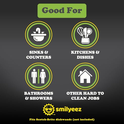 Smilyeez Replacement for Scotch Brite, 4-Pack, Makes Your Dishwand Like New, Dishwand Brush Refills, Easy to Install - style: 1 Pack