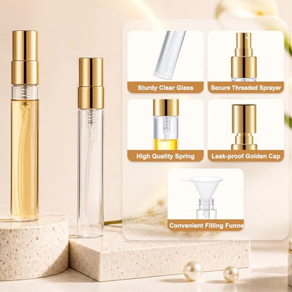 Mini Glass Spray Bottle 50pcs 5ml Clear Spray Bottle Empty, Fine Mist Refillable Mini Perfume Spray Bottle, Perfume Atomizer, Travel Spray Bottle For Hair, Small Empty Sample Containers Portable - style: Spray Bottle5ml-50P