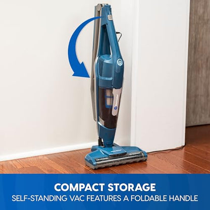 Vacmaster Portable 10.8V 2-in-1 Cordless Stick Lightweight Vacuum Cleaner with 2-Speed Power Control and LED Headlight for Hardwood Floor, Carpet & Pet Hair, Blue - style: Blue