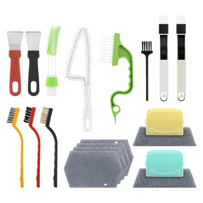 Window Track Cleaner Tool Set, 13 Pcs Groove Gap cleaning brush, Multi-Purpose window sill cleaner tool for Sliding Door, Tile Lines, Shutter, Car Vents and Air Conditioner