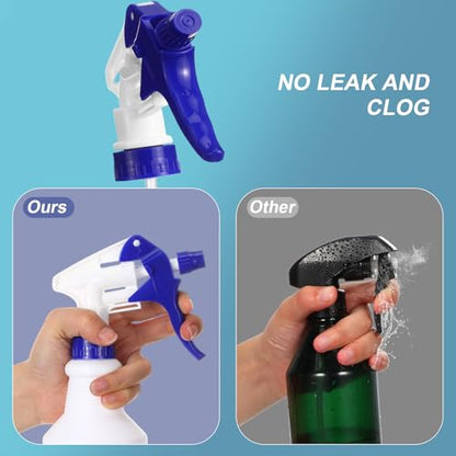 Zubebe 24 Pack 32 oz Plastic Spray Bottle Bulk Empty Leakproof Heavy Duty Spray Bottles for Cleaning Supplies Mist Bottles with Label and Adjustable Nozzle for Plant (Blue,Clear Scale) - color: Blue, style: Clear Scale