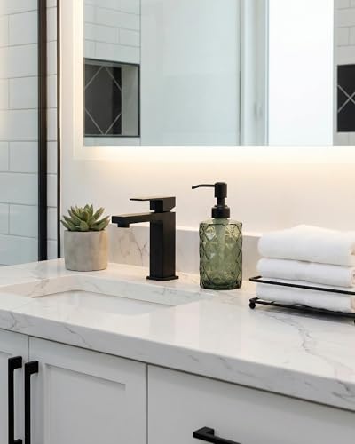 JASAI Forest Green Glass Soap Dispenser with Black Rustproof Pump, Refillable Small Soap Dispenser for Kitchen and Bathroom. - color: Forest Green