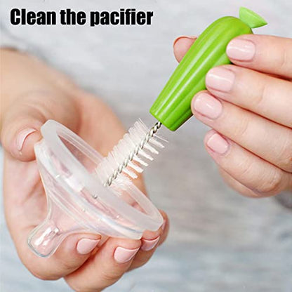 Bottle Cleaning Brush Set, Cartoon Cactus Baby Bottle Brush Kit, Cute Water Bottles with Straw Brush, Bottle Cleaner for Washing Narrow Neck Beer Bottles