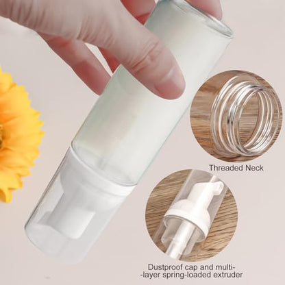 2oz Plastic Foam Pump Bottle, Empty Bottle Travel Foaming Dispenser for Hand Soap, Shampoo (2Pcs, 60ml) - color: Clear