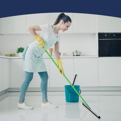 Lasnten 4 Pcs Double Foam Floor Squeegee for Concrete 18 Inch Industrial Floor Scrubber Stainless Steel Cleaning Squeegee with Rubber Heavy Duty Broom EVA Foam Blade for Garage Window Pool - size: 18 Inch