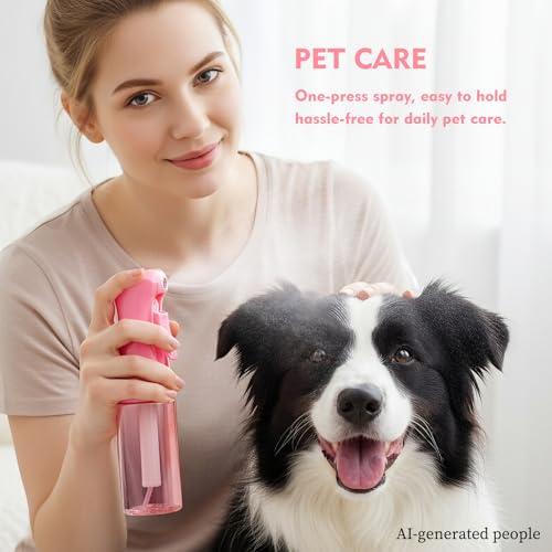 Continuous Spray Bottle, 6.8 OZ Hair Spray Bottles, Ultra-Fine Mister Spray Bottle for Hairstyling, Cleaning, Plants, Pets, Salons, and More (1 Pack) - color: Pink