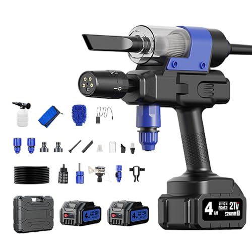 Cordless Portable Handheld Multifunctional Cleaning Tool, 5-in-1 Nozzle Lightweight Tool for Home, Garden Watering, Patio, Deck, Window, and Car Detailing with Toolbox Storage - style: Toolbox Storage