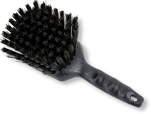 SPARTA 40541EC03 Plastic Scrub Brush, Utility Brush, Kitchen Brush With Hanging Hole For Cleaning, 8 Inches, Black - (Pack of 1) - color: Black