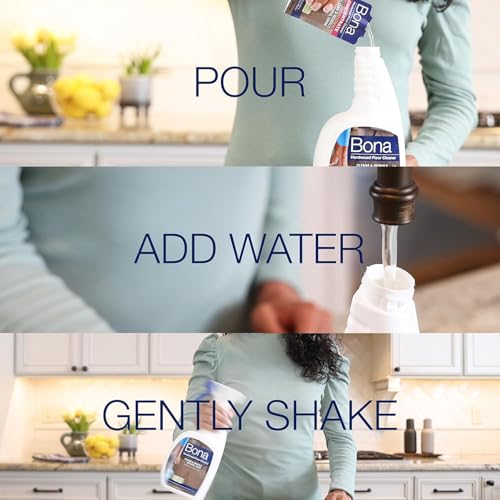 Bona Hardwood Floor Cleaner Concentrate - 1 fl oz - 4-Pack - Residue-Free Floor Cleaning Solution for Bona Spray Mop and Spray Bottle Refill - For Wood Floors - size: 1 fl oz (Pack of 4)