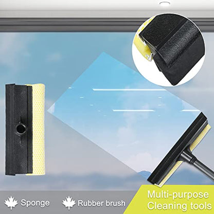 Window Squeegee Cleaning Tool 2 in 1 Window Cleaning Car Squeegee Windshield Cleaning Sponge and Rubber Squeegee,Yellow - color: Yellow