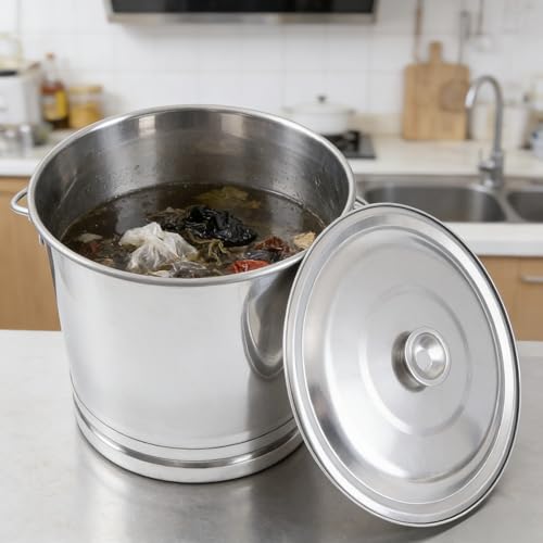 15Qt/3.7Gal Stainless Steel Bucket Milk Metal Pail Ice Bucket Compost Bin | Compost Bucket Milk Pail Scrap Slop Food Waste Garbage Pails Kitchen Farms Kennels with Lid and Handle - size: 14L/14.8 Qt/3.7Gal:11.81*11.81*11.81 inch