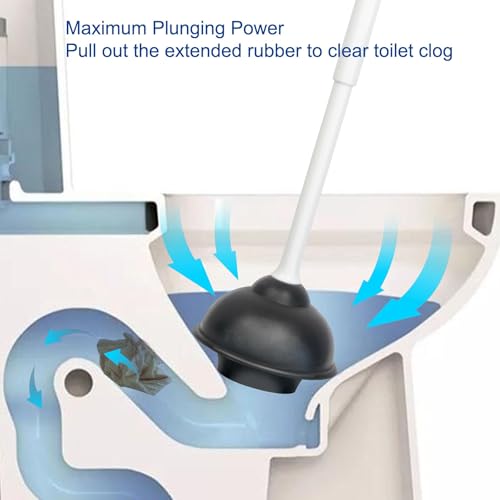 CELOX Toilet Brush and Plunger Set, Toilet Bowl Brush and Holder, Toilet Brush and Holder Set, Bright-White - color: Bright-white