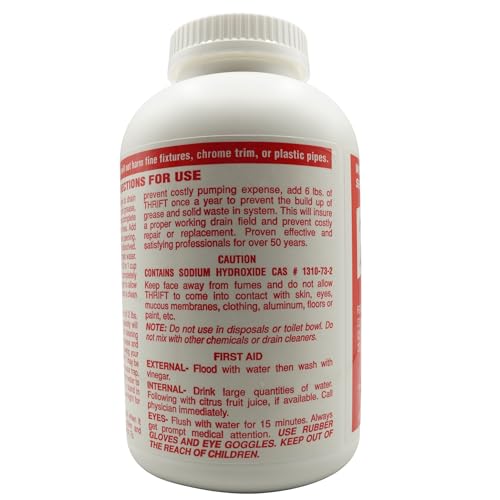 Thrift T-200 Drain Cleaner – 2 lb Odorless Drain Opener – Activated by Hot Water – For Small Drains, Grease Traps & Septic Systems