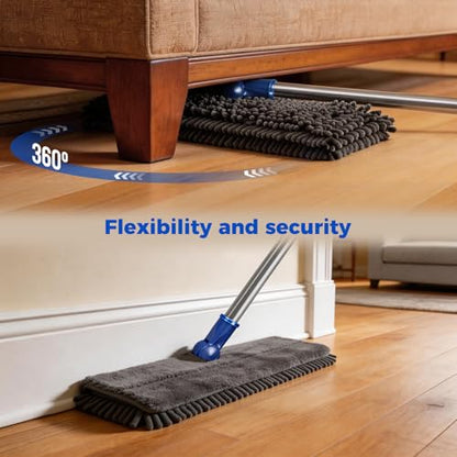 Masthome Microfiber Flat Mop, 16" Wide Floor Mop with 4 Reusable Pads & Hair Scraper, 360° Swivel Dual Sided Flip Mops, Wet Dry Dust Mop for Hardwood, Laminate, Tile, Pet Hai - color: Blue Professional