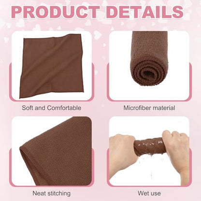 uxcell 10 Pcs Microfiber Cleaning Cloth, Kitchen Towels Reusable Microfiber Towels Highly Absorbent for Household Cleaning Supplies, Kitchen, Bathroom, Brown(Square), 11.8" X11.8 - color: Brown