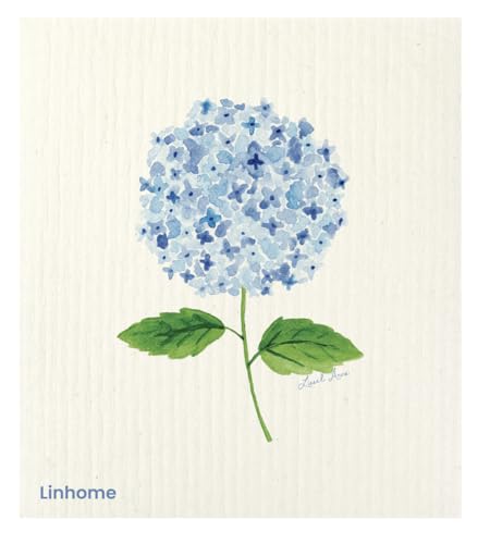 Garden Collection Hydrangea Swedish Dishcloth, Reusable Paper Towel, Super Absorbent Cellulose Sponge, Kitchen Cleaning Cloth, Washable & Compostable (Hydrangea Harmony - 1 Pack)