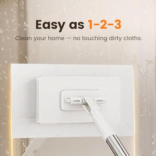 Expanlarge Mop, Clip to Grip Mop, Snap Grip Mini Mops, Cleaning Mopes, No-Touch Disposable Small Mopes,Retractable Gap Dust Cleaner Flat Mops with Locking Head & Sweeping Cloths,40inch Locking Handle - color: 1*mop+5*cloth