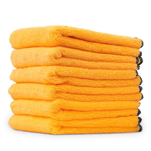 Chemical Guys Professional Grade Premium Microfiber Towels for Cars, Gold, 24" x 16", Ultra-Soft and Scratch-Free Car Detailing Cloths for Trucks, Motorcycles, and More - 6 Pack - size: 24"x16", style: 6 pack
