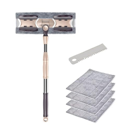 Adjustable Aluminum Flat Mop for Household 360 Degree Dusting Microfiber Pad Lazy Tool 133cm Handle - color: A