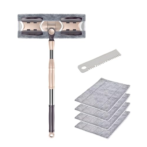 Adjustable Aluminum Flat Mop for Household 360 Degree Dusting Microfiber Pad Lazy Tool 133cm Handle - color: A