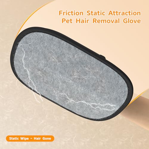 Pet Hair Removal, 2025 Newly Upgraded Five-Finger Electrostatic Pet Hair Removal Glove, Reusable Cat & Dog Hair Remover Tool for Clothing, Couch, Furniture, Carpet, Car Seat, Cat Grooming Glove -2 PCS - color: 2pcs-Black