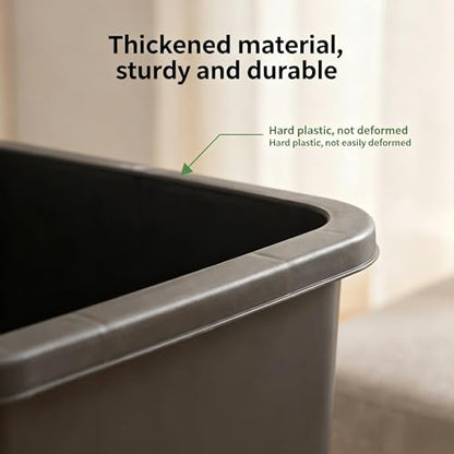 45 Gallon Wheeled Black Plastic Garbage Bin with Lid for Outdoor Use | Built-in rolling wheels enable easy moving around your patio, deck and garage with little effort