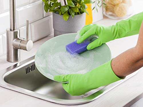 York Non-Abrasive Cleaning Scouring Heavy-Duty Sponge for Kitchen Scratch Proof Kitchen Utensil Scrubber Pads for Pans, Dishes, Non-Stick Cookware Scrubbers, Size 9X6X3 Cm 10 Pcs Multicolour