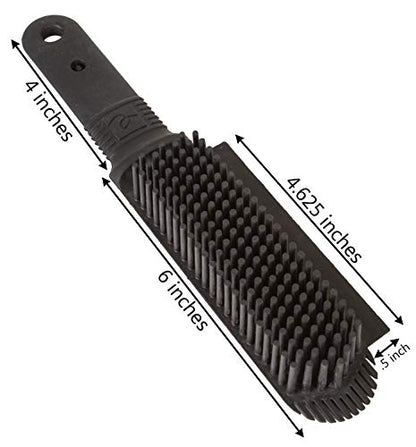 FURemover Plus Pet Hair Rubber Brush with Squeegee, Easily Remove Fur & Lint from Clothing, Carpets & Furniture, Gently Groom Dogs and Cats Wet or Dry, Black, (Pack of 12) - size: 12 Pack, style: Mini FURemover Plus