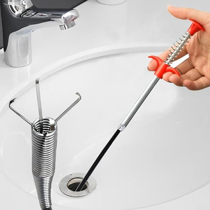 Flexible Claw Grabber Pick up Reacher Tool, Drain Snake Hair Drain Clog Remover Tool Toilet Snakes for Unclogging, Bendable Hose Pickup Reaching Assist for Litter Pick, Home Sink, Toilet (23 Inch)