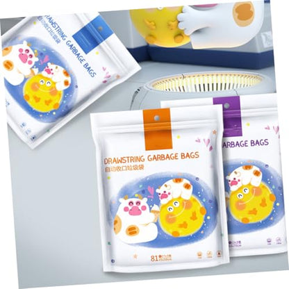 GALPADA 69-count Drawstring Garbage Bags Thickened Large Trash Bags Portable Rubbish Holder for Household Kitchen Bin Diameter ≤37cm