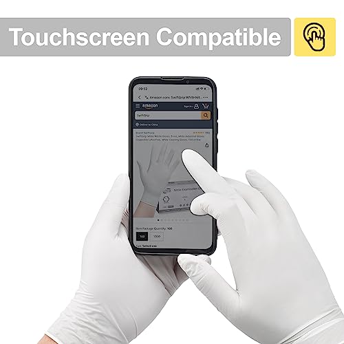 SwiftGrip Disposable Nitrile Exam Gloves, 3-mil, Medium, Box of 100, White Nitrile Gloves Disposable Latex Free for Medical, Cleaning, Cooking & Esthetician, Food-Safe, Powder-Free, Non-Sterile - size: Medium