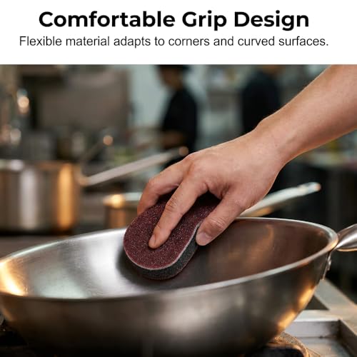 Cleaning Sponges Eraser - Emery Scrub Sponge for Pots & Pans, Heavy Duty Rust & Stain Remover, High-Density Oil-Absorbing Sponge for Kitchen, Dish, Sink & Cookware Cleaning - color: 3pcs