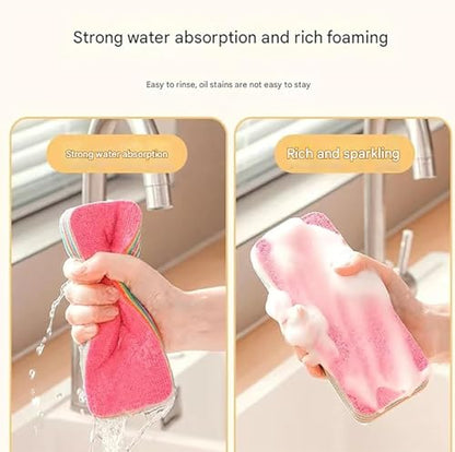 12 Layer Microfiber Sponge, Layered Sponge Rag, Microfiber Sponge Block, Peelable Microfiber Sponge Tearable Cloths, Non-Scratch Tearable Cloth Rag for Kitchen, Car Wash Towel (Large) - color: Large