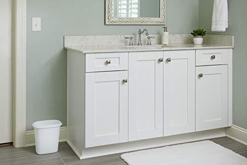 Rubbermaid Vanity Trash Can/Wastebasket 1.5-Gallons/6-Quarts White for Under Counter/Kitchen/Office/Bedroom/Bathroom