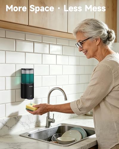 AIKE Automatic Wall Mount Liquid Soap Dispenser for Home and Commercial Bathroom 13.5oz IPX7 Waterproof,Matte Black Stainless Steel - color: Matte Black Stainless Steel