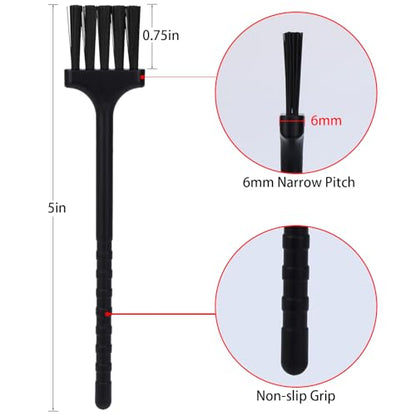Detail Cleaning Brush for Tight Spaces | 6-Pack Tough Nylon Bristle for Coffee Grinder & Keyboard | Multi-Purpose Dusting Tool for Electronics, Shavers, & Small Appliances