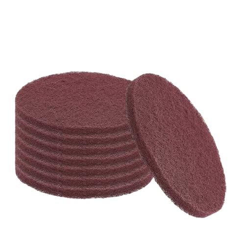 uxcell 8Pcs Scrubber Scouring Pad, 5 Inch 800 Grits Drill Power Brush Hoop and Loop Scrub Pads Discs Polishing Pad for Household Furniture Automotive Cleaning, Dark Red - color: Dark Red, size: 5 Inch 800 Grits