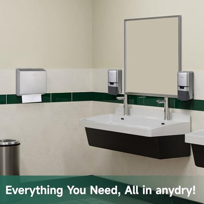 anydry Manual Liquid Soap Dispenser Wall Mount, 27oz (800 ml) Large Capacity for Commercial Bathroom - color: Silver